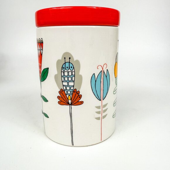 Julia Rothman Ceramic Modernist Flowers Canister Jar - Picture 5 of 10